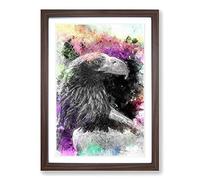 Big Box Art Eagle Portrait in Abstract Framed Wall Art Picture Print Ready to Hang, Walnut A2 (62 x 45 cm)
