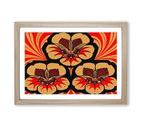 Big Box Art East Indian Cherry Flowers by Julie De Graag Framed Wall Art Picture Print Ready to Hang, Oak A2 (62 x 45 cm)