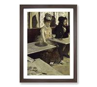 Big Box Art Edgar Degas Absinthe Drinkers in a Cafe Framed Wall Art Picture Print Ready to Hang, Walnut A2 (62 x 45 cm)