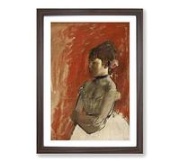 Big Box Art Edgar Degas Ballet with Arms Crossed Framed Wall Art Picture Print Ready to Hang, Walnut A2 (62 x 45 cm)