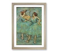 Big Box Art Edgar Degas Two Dancers Framed Wall Art Picture Print Ready to Hang, Oak A2 (62 x 45 cm)