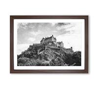 Big Box Art Edinburgh Castle in Scotland Painting Framed Wall Art Picture Print Ready to Hang, Walnut A2 (62 x 45 cm)