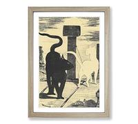 Big Box Art Edouard Manet The Rendezvous Cats Framed Wall Art Picture Print Ready to Hang, Oak A2 (62 x 45 cm)