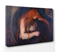 Big Box Art Edvard Munch The Vampire Canvas Wall Art Print Ready to Hang Picture, 30 x 20 Inch (76 x 50 cm), Multi-Coloured