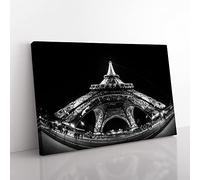 Big Box Art Eiffel Tower Paris France Canvas Wall Art Print Ready to Hang Picture, 76 x 50 cm (30 x 20 Inch), Multi-Coloured