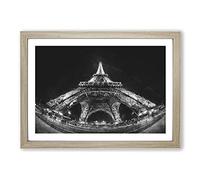 Big Box Art Eiffel Tower Vol.5 Painting Framed Wall Art Picture Print Ready to Hang, Oak A2 (62 x 45 cm)