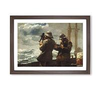 Big Box Art Eight Bells by Winslow Homer Framed Wall Art Picture Print Ready to Hang, Walnut A2 (62 x 45 cm)