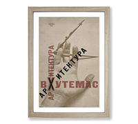 Big Box Art El Lissitzky Architecture Mockba Framed Wall Art Picture Print Ready to Hang, Oak A2 (62 x 45 cm)
