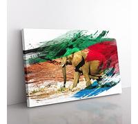 Big Box Art Elephant Rocky Canyon V2 Canvas Wall Art Print Ready to Hang Picture, 76 x 50 cm (30 x 20 Inch), Multi-Coloured