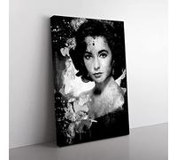 Big Box Art Elizabeth Taylor (1) Coal Black Canvas Wall Art Print Ready to Hang Picture, 76 x 50 cm (30 x 20 Inch), Multi-Coloured