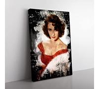 Big Box Art Elizabeth Taylor (2) Coal Black Canvas Wall Art Print Ready to Hang Picture, 76 x 50 cm (30 x 20 Inch), Multi-Coloured