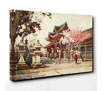 Big Box Art Ella Du Cane Japanese Oriental at Kitano Tenjin Canvas Wall Art Print Ready to Hang Picture, 30 x 20 Inch (76 x 50 cm), Multi-Coloured