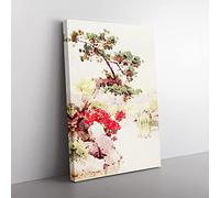 Big Box Art Ella Du Cane Japanese Oriental Azalea & Pine-Tree n 1908 Canvas Wall Art Print Ready to Hang Picture, 76 x 50 cm (30 x 20 Inch), Multi-Coloured