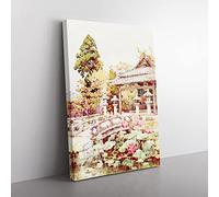 Big Box Art Ella Du Cane Japanese Oriental Lotus at Kyomidzu Canvas Wall Art Print Ready to Hang Picture, 76 x 50 cm (30 x 20 Inch), Multi-Coloured