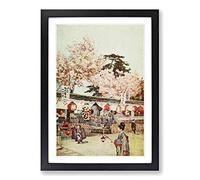 Big Box Art Ella Du Cane Japanese Oriental The Feast of The Cherry Blossoms Framed Wall Art Picture Print Ready to Hang, Oak A2 (62 x 45 cm)