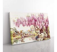 Big Box Art Ella Du Cane Japanese Oriental The Old Wisteria Canvas Wall Art Print Ready to Hang Picture, 76 x 50 cm (30 x 20 Inch), Multi-Coloured