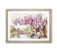 Big Box Art Ella Du Cane Japanese Oriental The Old Wisteria Framed Wall Art Picture Print Ready to Hang, Oak A2 (62 x 45 cm)