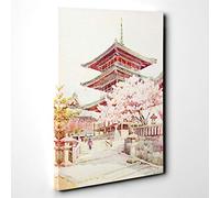 Big Box Art Ella Du Cane Japanese Oriental The Pagoda, Kyomidzu Canvas Wall Art Print Ready to Hang Picture, 30 x 20 Inch (76 x 50 cm), Multi-Coloured