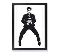 Big Box Art Elvis Presley The Jailhouse Rock (2) Framed Wall Art Picture Print Ready to Hang, Oak A2 (62 x 45 cm)