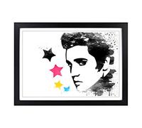 Big Box Art Elvis Presley V3 Framed Wall Art Picture Print Ready to Hang, Black A2 (62 x 45 cm)