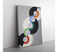 Big Box Art Endless Rhythm by Robert Delaunay Canvas Wall Art Print Ready to Hang Picture, 76 x 50 cm (30 x 20 Inch), Grey, Grey, Black