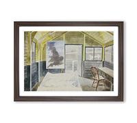 Big Box Art Eric Ravilious Operations Room Framed Wall Art Picture Print Ready to Hang, Walnut A2 (62 x 45 cm)