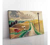 Big Box Art Eric Ravilious The White Horses of Wiltshire Canvas Wall Art Print Ready to Hang Picture, 76 x 50 cm (30 x 20 Inch), Multi-Coloured