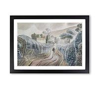 Big Box Art Eric Ravilious Wet Afternoon Framed Wall Art Picture Print Ready to Hang, Oak A2 (62 x 45 cm)