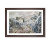 Big Box Art Eric Ravilious Wet Afternoon Framed Wall Art Picture Print Ready to Hang, Walnut A2 (62 x 45 cm)