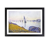 Big Box Art Evening Calm by Paul Signac Framed Wall Art Picture Print Ready to Hang, Black A2 (62 x 45 cm)