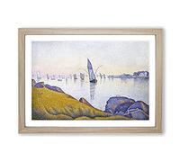 Big Box Art Evening Calm by Paul Signac Framed Wall Art Picture Print Ready to Hang, Oak A2 (62 x 45 cm)