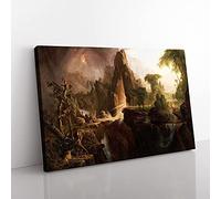 Big Box Art Expulsion from The Garden of Eden by Thomas Cole Canvas Wall Art Print Ready to Hang Picture, 76 x 50 cm (30 x 20 Inch), Cream, Blue, Cream