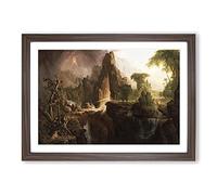 Big Box Art Expulsion from The Garden of Eden by Thomas Cole Framed Wall Art Picture Print Ready to Hang, Walnut A2 (62 x 45 cm)