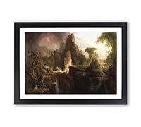 Big Box Art Expulsion from The Garden of Eden by Thomas Cole Framed Wall Art Picture Print Ready to Hang, Black A2 (62 x 45 cm)