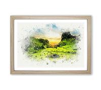 Big Box Art Fairy Glen at The Isle of Skye in Abstract Framed Wall Art Picture Print Ready to Hang, Oak A2 (62 x 45 cm)
