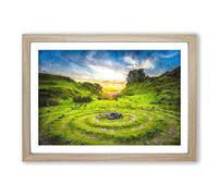 Big Box Art Fairy Glen at The Isle of Skye Painting Framed Wall Art Picture Print Ready to Hang, Oak A2 (62 x 45 cm)