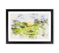 Big Box Art Fairy Glen at The Isle of Skye Watercolour Framed Wall Art Picture Print Ready to Hang, Black A2 (62 x 45 cm)