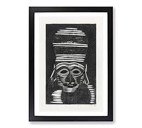 Big Box Art Fantastical Head by Samuel De Mesquita Framed Wall Art Picture Print Ready to Hang, Black A2 (62 x 45 cm)