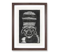 Big Box Art Fantastical Head by Samuel De Mesquita Framed Wall Art Picture Print Ready to Hang, Walnut A2 (62 x 45 cm)