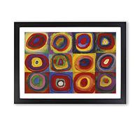 Big Box Art Farbstudie by Wassily Kandinsky Framed Wall Art Picture Print Ready to Hang, Black A2 (62 x 45 cm)