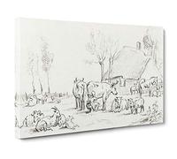 Big Box Art Farm Animals by Jean Bernard Canvas Wall Art Framed Picture Print, 30 x 20 Inch (76 x 50 cm), White, Grey