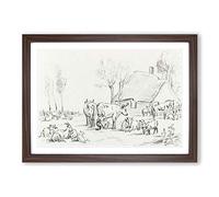 Big Box Art Farm Animals by Jean Bernard Framed Wall Art Picture Print Ready to Hang, Walnut A2 (62 x 45 cm)