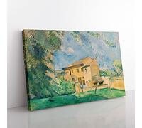 Big Box Art Farm at The Jas De Bouffan by Paul Cezanne Canvas Wall Art Print Ready to Hang Picture, 76 x 50 cm (30 x 20 Inch), Blue, Cream, Green