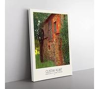 Big Box Art Farmhouse at Kammer with Border by Gustav Klimt Canvas Wall Art Print Ready to Hang Picture, 76 x 50 cm (30 x 20 Inch), White, Green, Brown