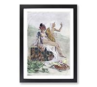 Big Box Art Felicien Rops Caged Youth Framed Wall Art Picture Print Ready to Hang, Oak A2 (62 x 45 cm)