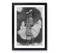 Big Box Art Felicien Rops Dancing Death Framed Wall Art Picture Print Ready to Hang, Oak A2 (62 x 45 cm)