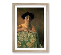 Big Box Art Felix Vallotton Portrait of Gabrielle Framed Wall Art Picture Print Ready to Hang, Oak A2 (62 x 45 cm)