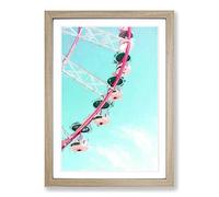 Big Box Art Ferris Wheel in Abstract Framed Wall Art Picture Print Ready to Hang, Oak A2 (62 x 45 cm)