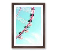 Big Box Art Ferris Wheel in Abstract Framed Wall Art Picture Print Ready to Hang, Walnut A2 (62 x 45 cm)