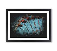 Big Box Art Ferris Wheel Vol.2 Paint Splash Framed Wall Art Picture Print Ready to Hang, Black A2 (62 x 45 cm)